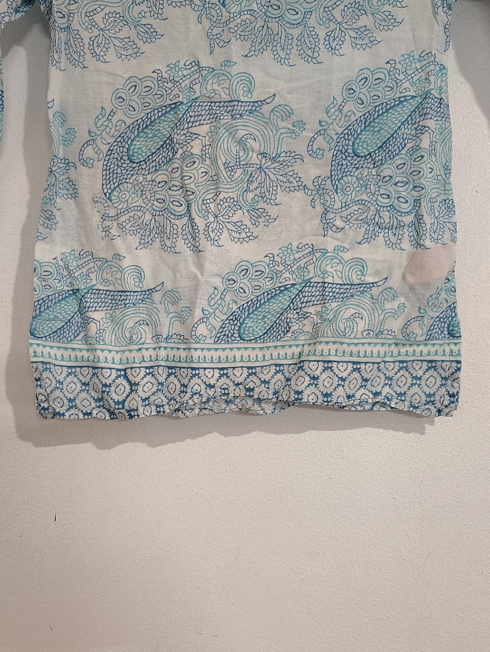 Calypso St. Barth Girls White & Blue Paisley Tunic - Picture 5 of 7